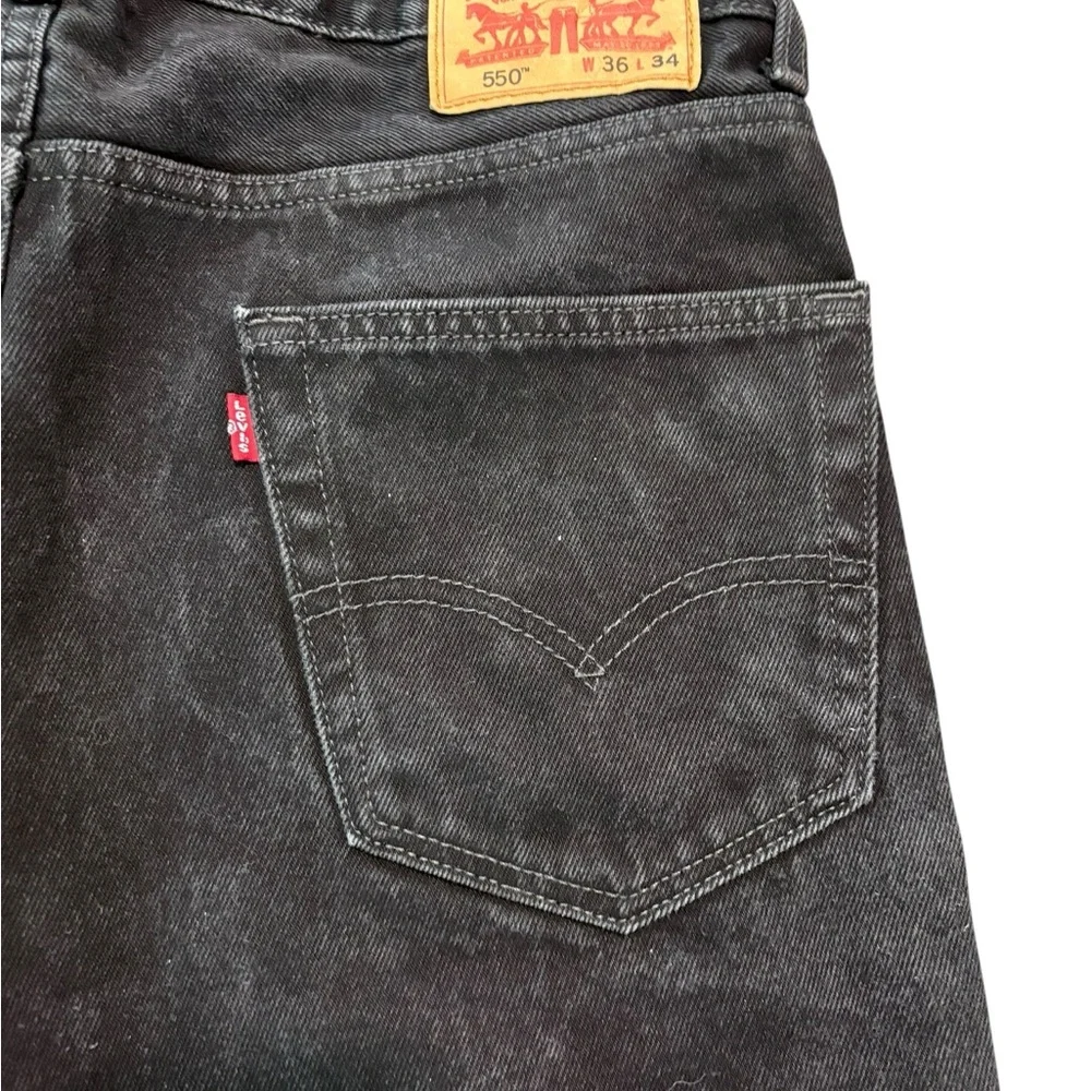 Levi's 550 Men's Relaxed Fit Black Denim Jeans 36x34